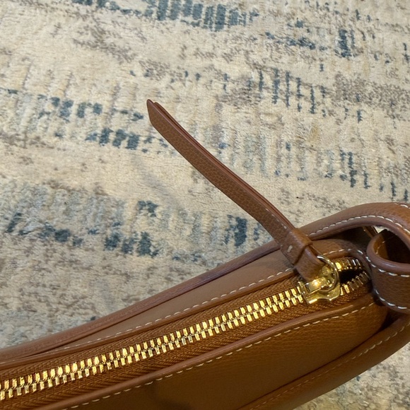 POLÈNE Numéro Dix Textured Camel Leather Crescent Shoulder Crossbody Bag - Picture 7 of 11